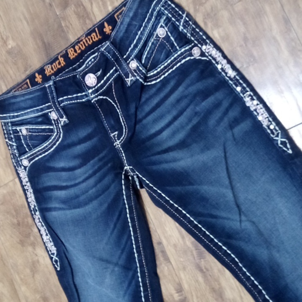 Rock Revival NWOT Women's 26 Amy Skinny Embroidered Rhinestones